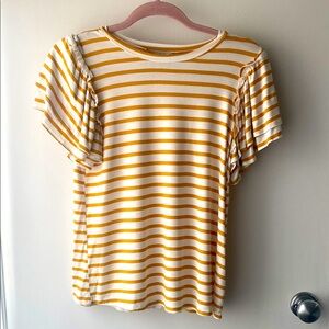 Green Envelope White and Gold Boxy Short Sleeve Tee